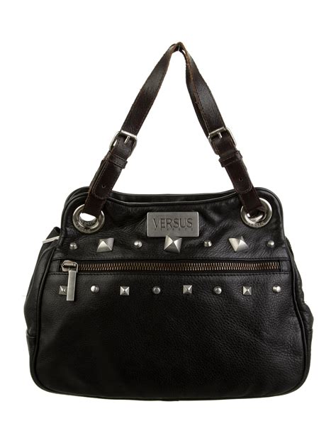 versus versace studded leather shoulder bag weight|versace shoulder bag.